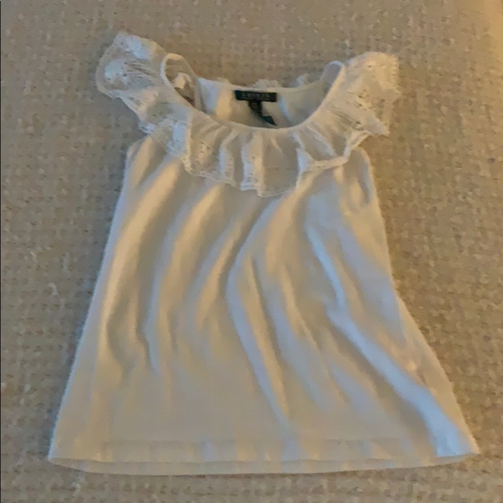 Cotton top with ruffle neck